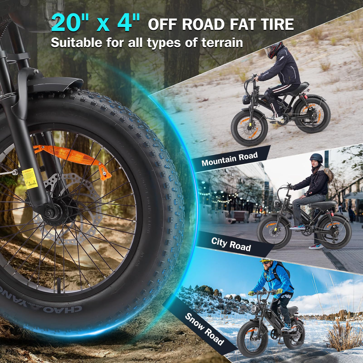 PikSpiid M7 Electric Bike 1000W Fat Tire Canada