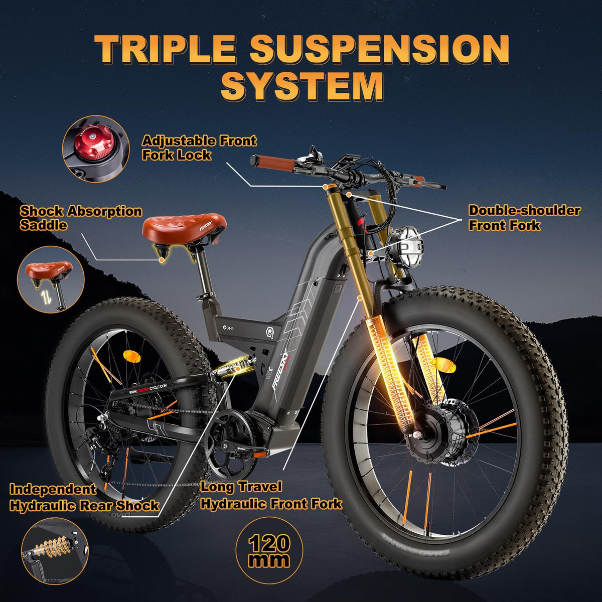 FREESKY Warrior Pro Dual-Motor Electric Bike – Long-Range Fat Tire E-Bike Canada