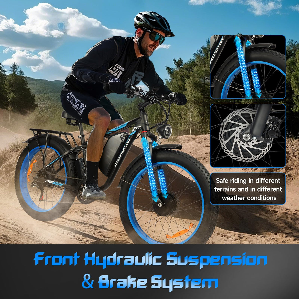 GERPSI Peak 5000W Electric Mountain Bike | All-Terrain, Fat Tire E-Bike for Canadian Riders