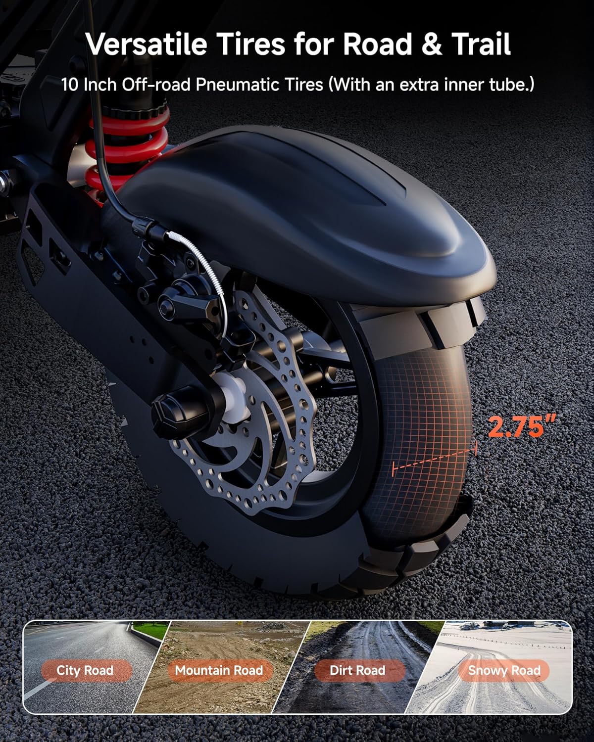CIRCOOTER Landturbo Pro deck and tire detail Canada