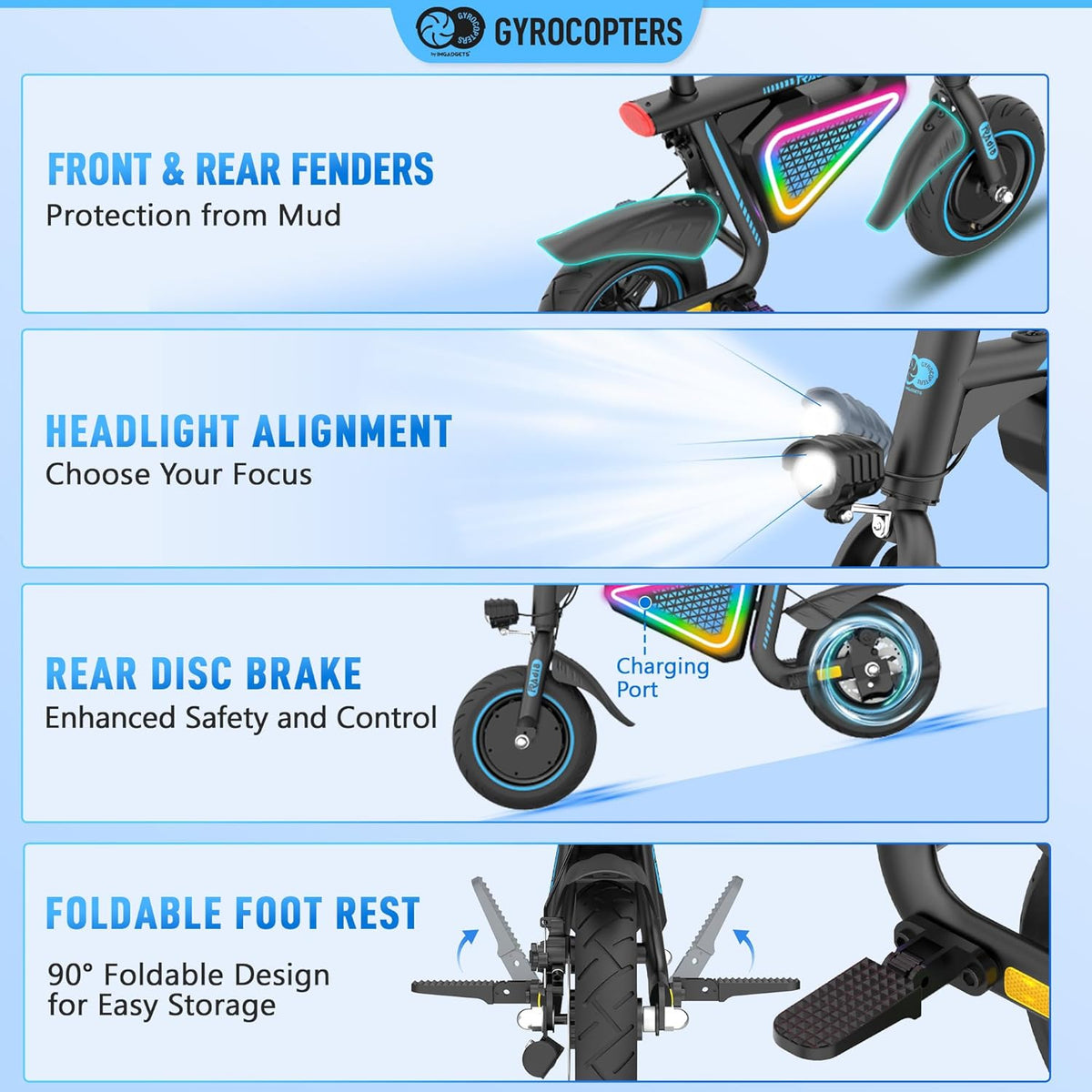 Gyrocopters Radi8 Electric Scooter – Kids &amp; Teens E-Bike Canada