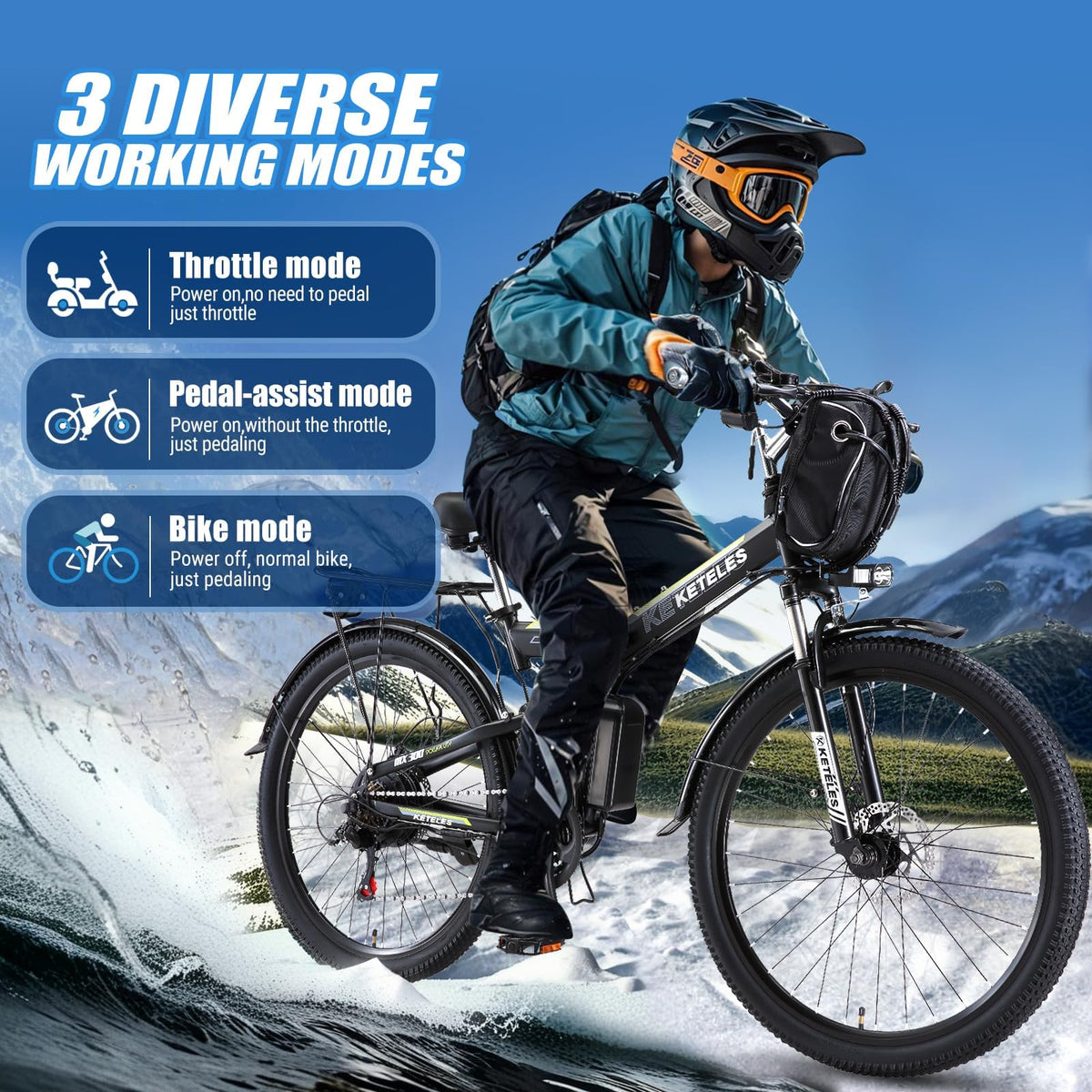 JESRIDER MX300 1000W Folding Electric Bike Canada