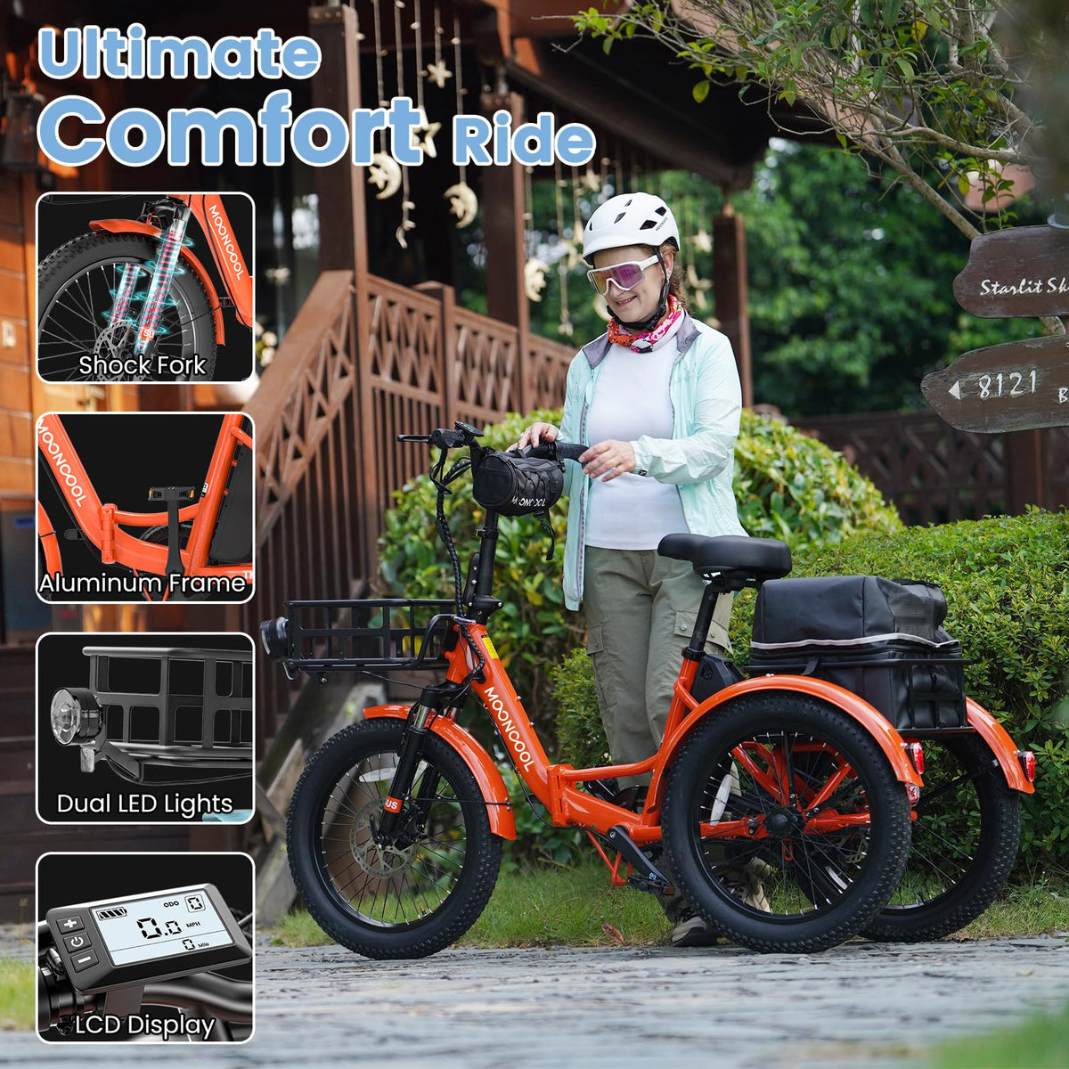 Mooncool TK1 Triciclo Eléctrico - El Mejor en Canadá