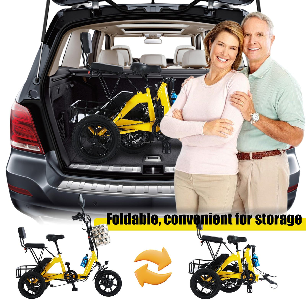 SKEKECIE Folding Electric Tricycle – 3-Wheel E-Bike Canada