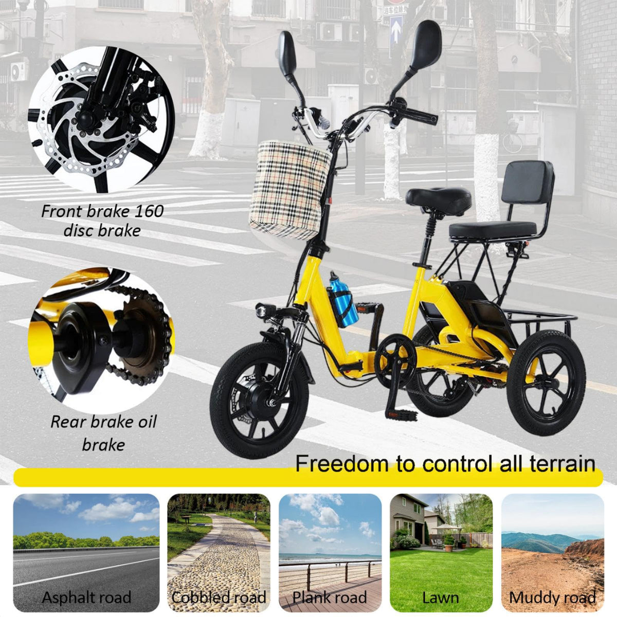 SKEKECIE Folding Electric Tricycle – 3-Wheel E-Bike Canada