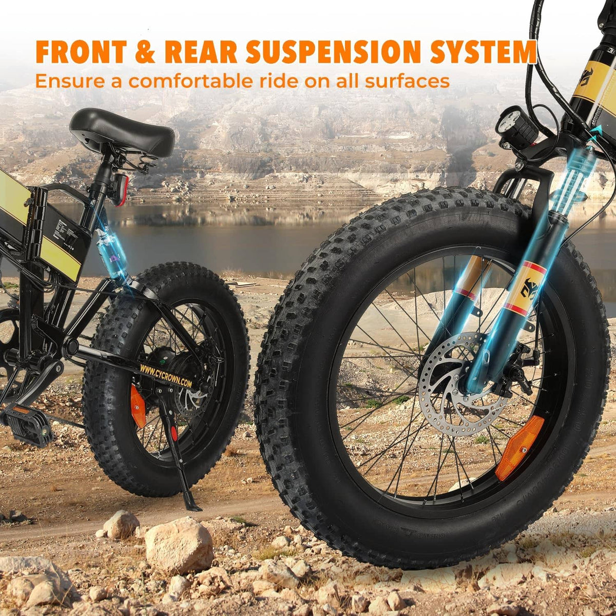 Cycrown Knight Fat Tire Folding Electric Bike-Street Rides