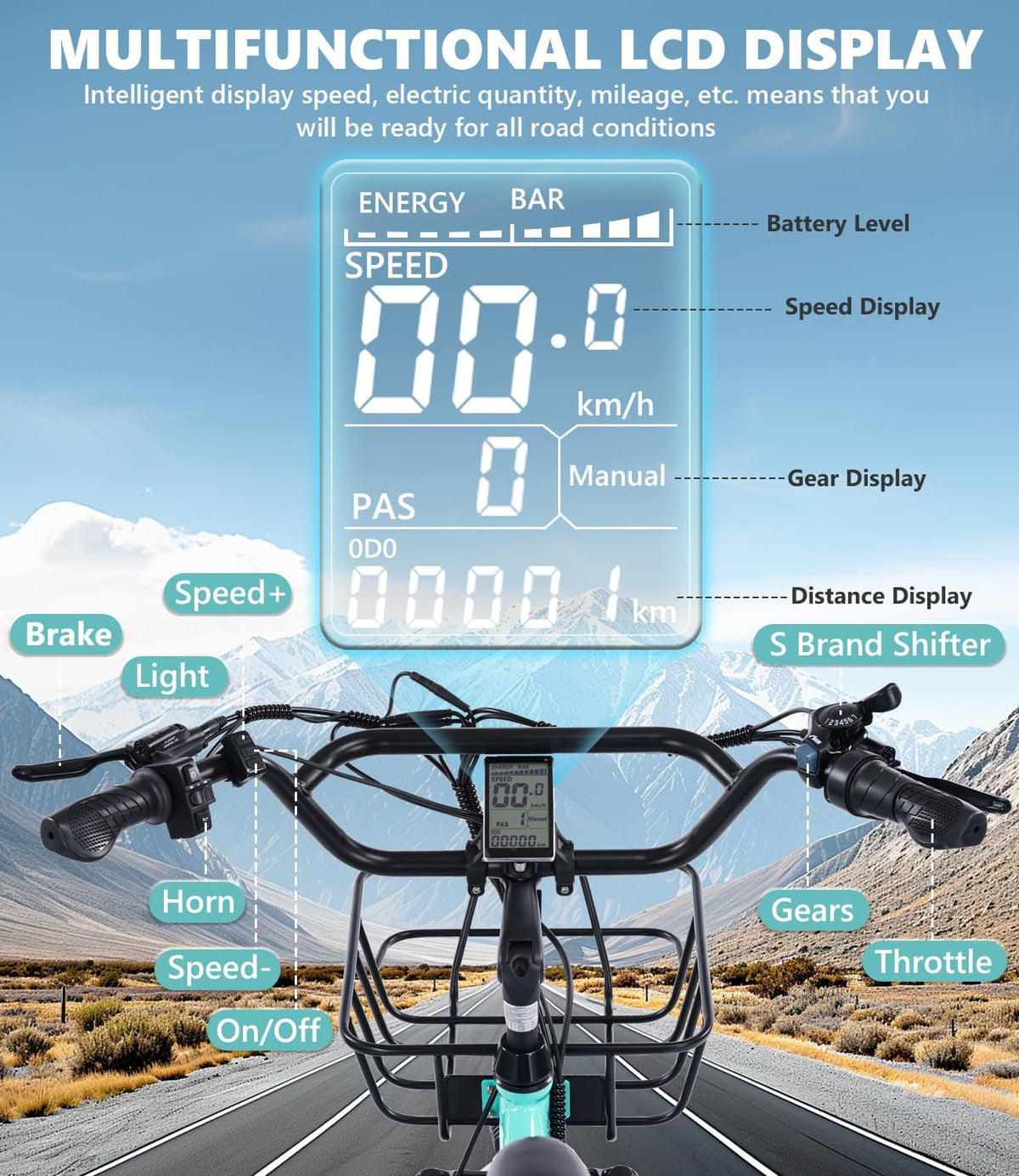 Ontrip electric trike side angle with fat tires