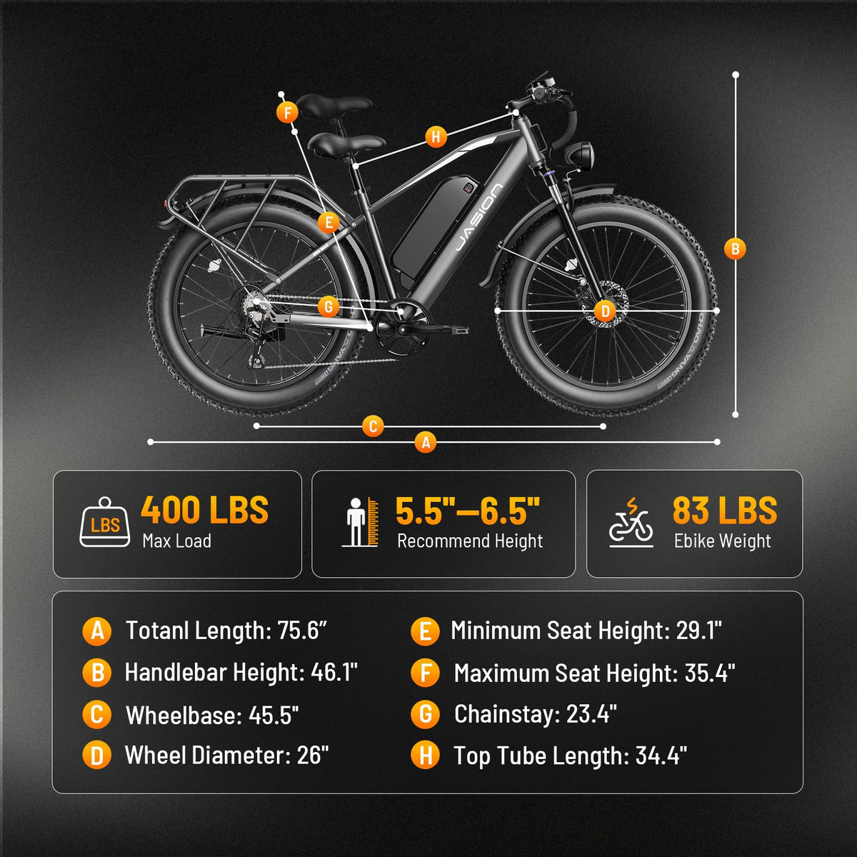 Jasion EB5 MAX Electric Bike – Fat Tire E-Bike Canada