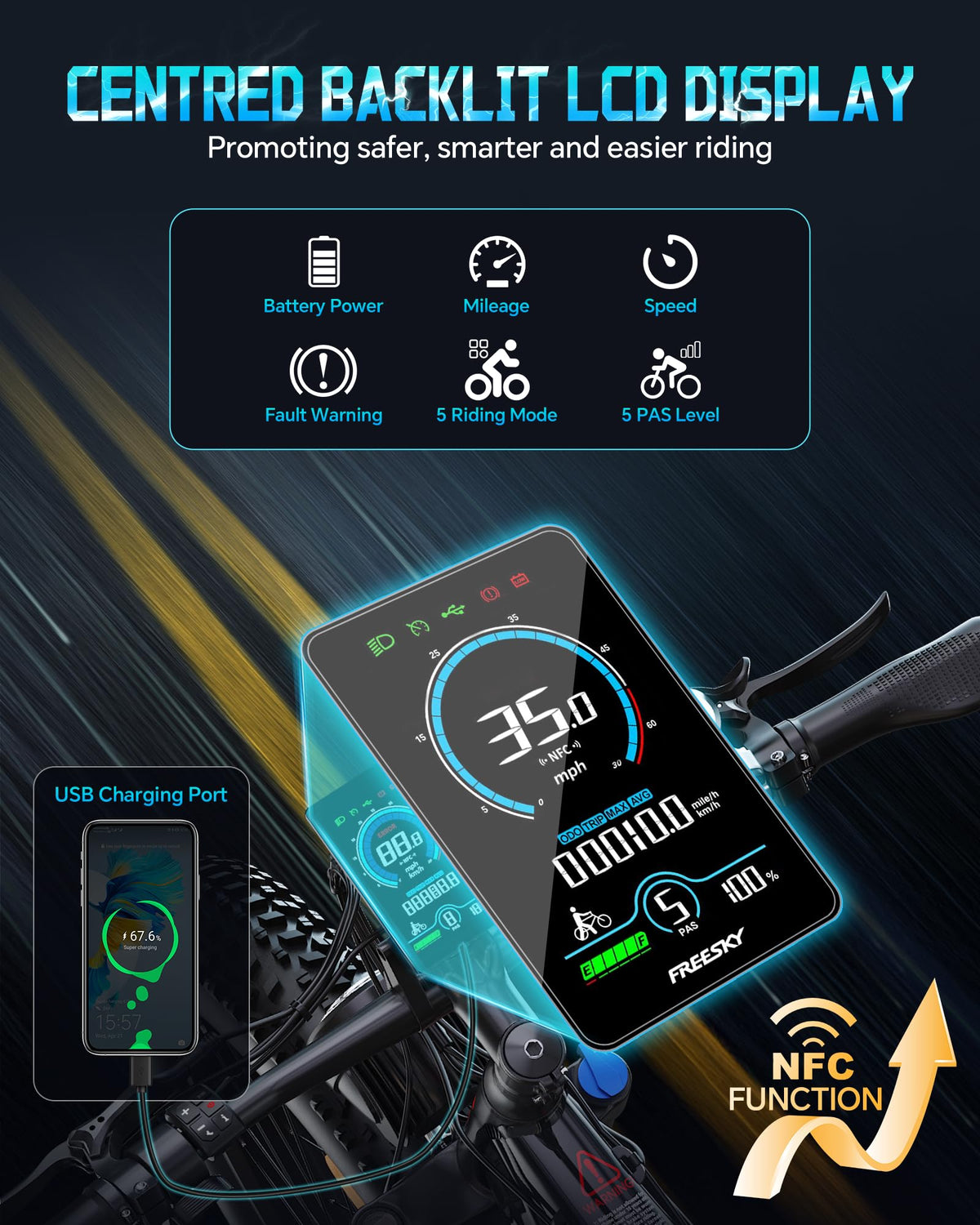 FREESKY Eurostar Ultra Electric Fat Tire Bike – 1000W, Full Suspension, Canada Edition