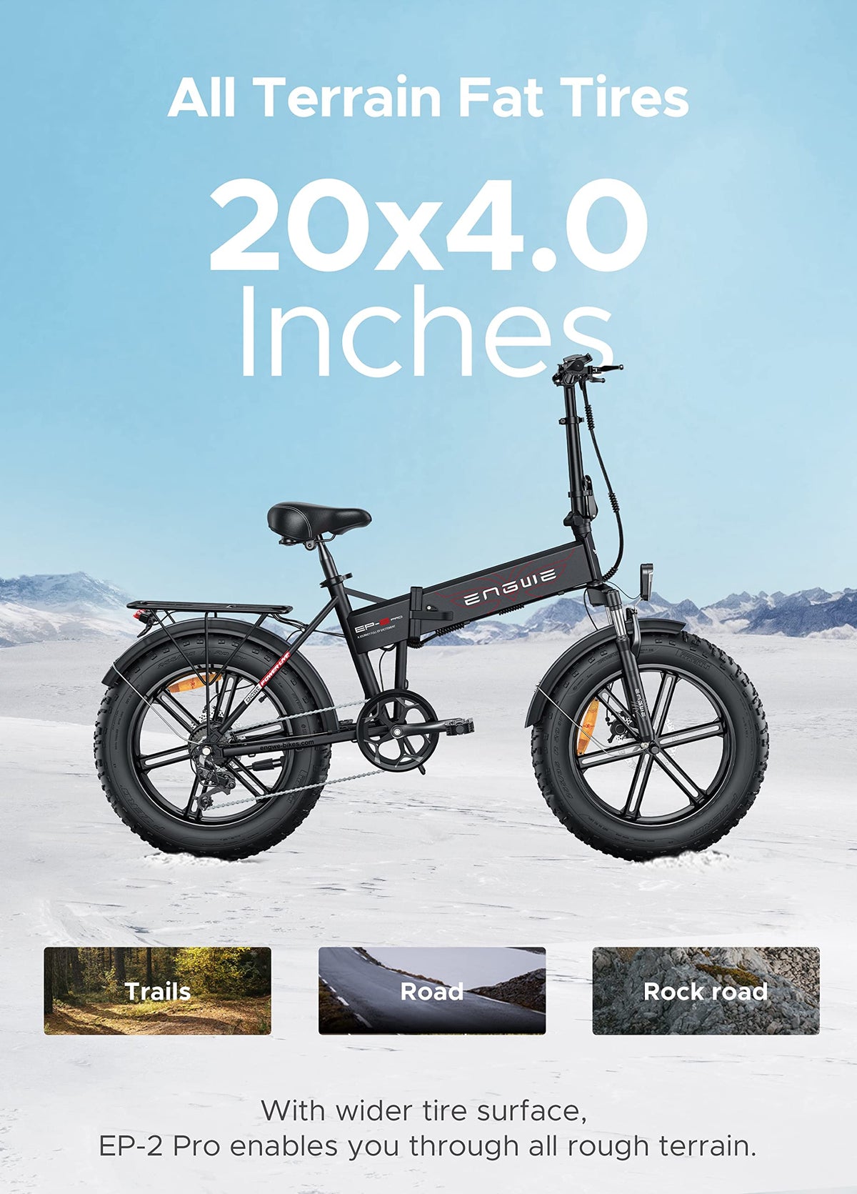 ENGWE EP-2 Pro Folding Electric Bike | 750W Motor | 48V 13Ah | Fat Tire | Canada
