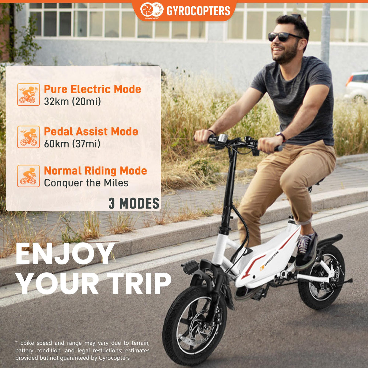Gyrocopters Frost Folding E-Bike – Compact 14&quot; Electric Bike Canada