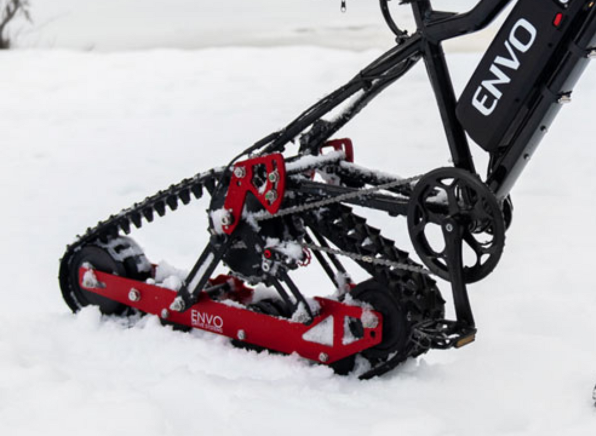 ENVO Flex Snowbike on snow with front ski and track