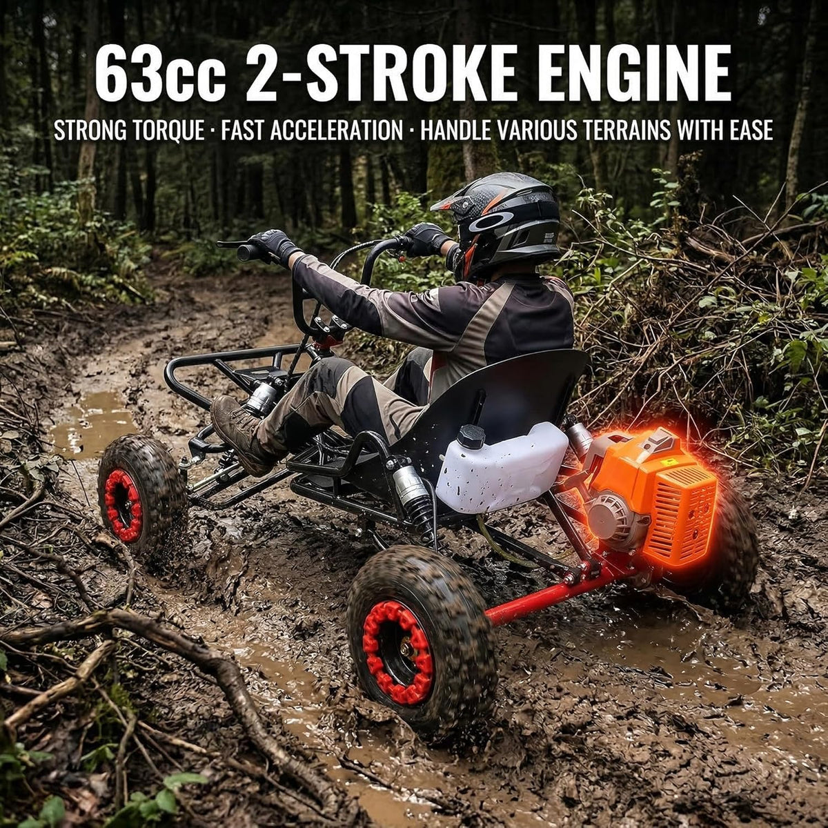 Zyliathor 63cc gas go-kart Canada hydraulic rear disc brake detail