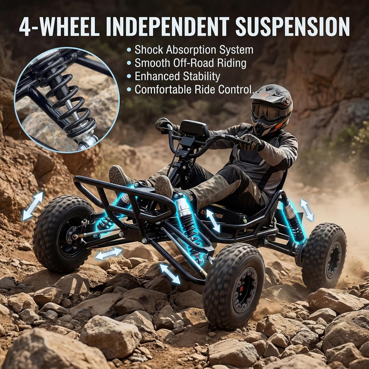 Zyliathor 48V 2000W electric go-kart Canada 6 inch all-terrain tires
