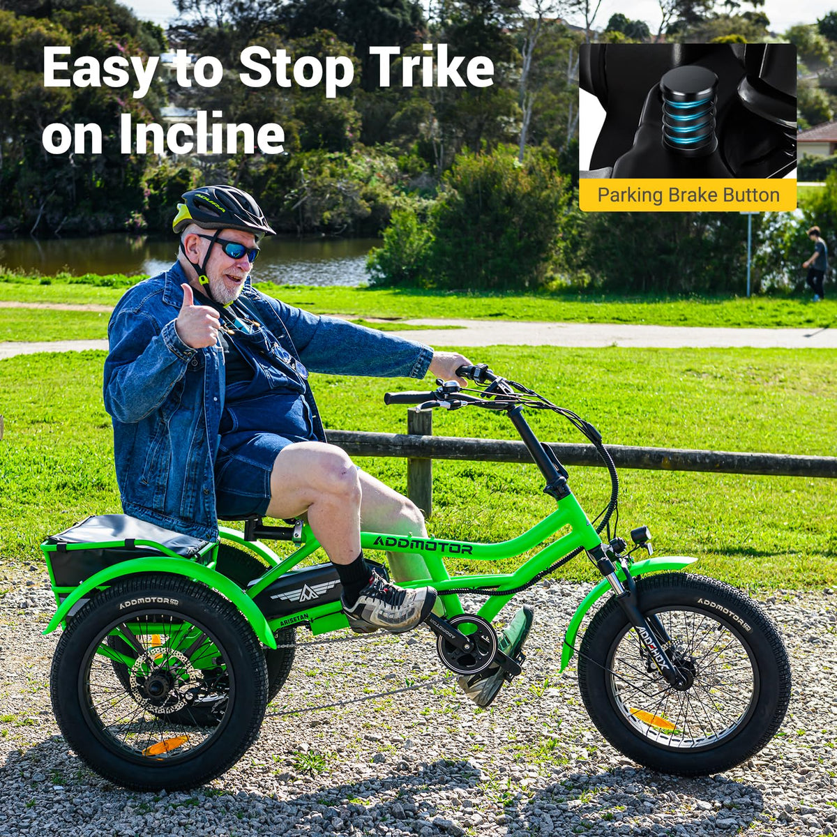 Addmotor Arisetan II M-360 Semi-Recumbent Electric Trike – 750W Motor, 48V 20Ah Samsung Battery, Differential Drive, Up to 85 Mile Range