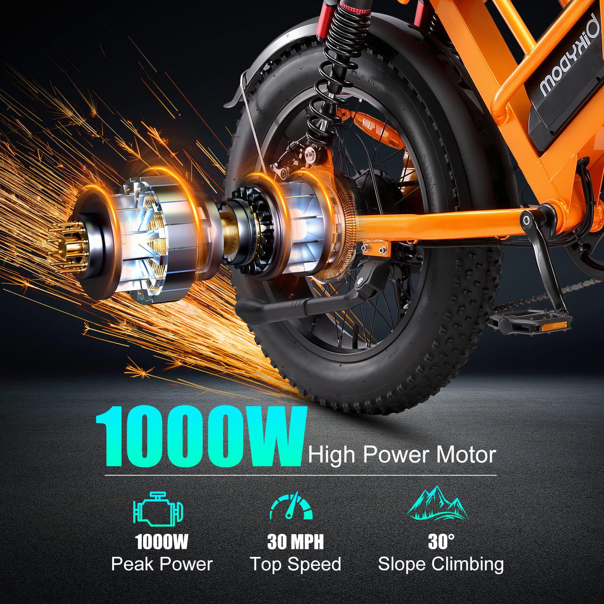Jiu Haolong Electric Mountain Bike – 1000W All-Terrain E-Bike for Canada
