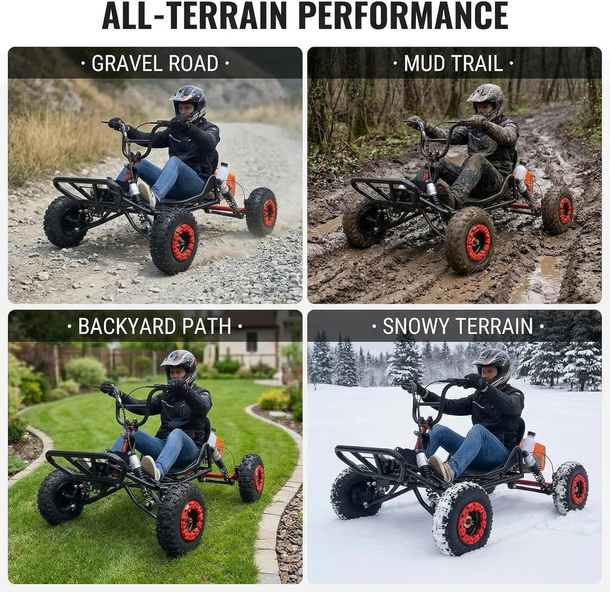 Leiting Motors 63cc gas go-kart Canada engine and frame detail