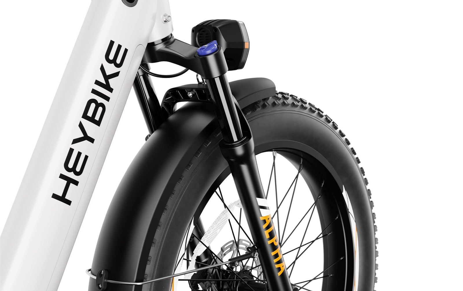 Heybike Alpha hydraulic front suspension detail