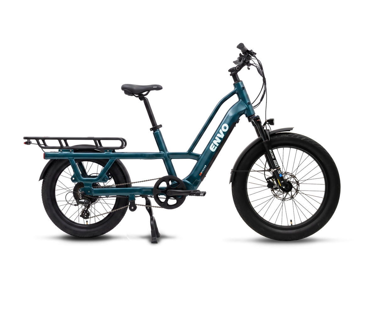 ENVO U50 electric bike, front tire and fork detail