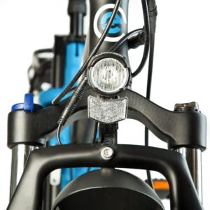 Bluerev Ultra Low-Step Folding Fat Tire E-Bike - LED Lights - Street Rides