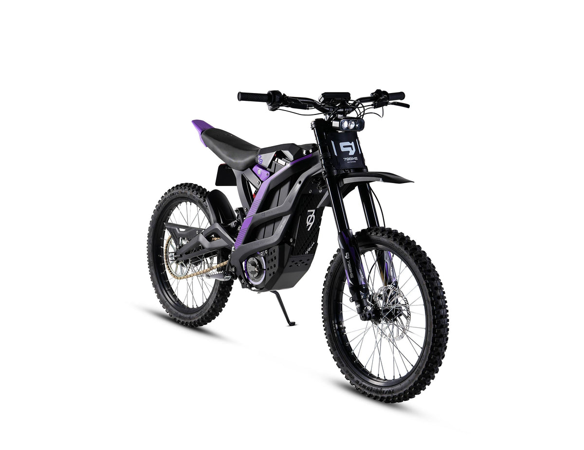 79BIKE Falcon Pro electric dirt bike riding stance detail