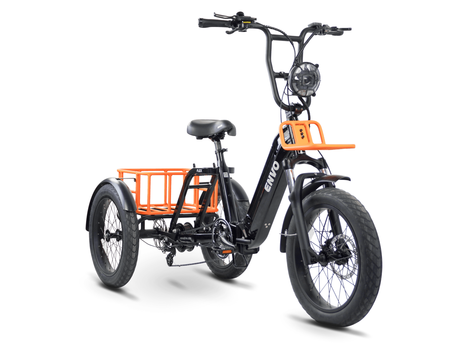 ENVO Flex Trike fat-tire electric trike in black, side view