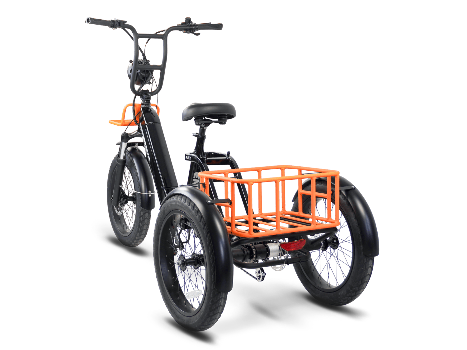ENVO Flex Trike fat-tire electric trike in black, detail view