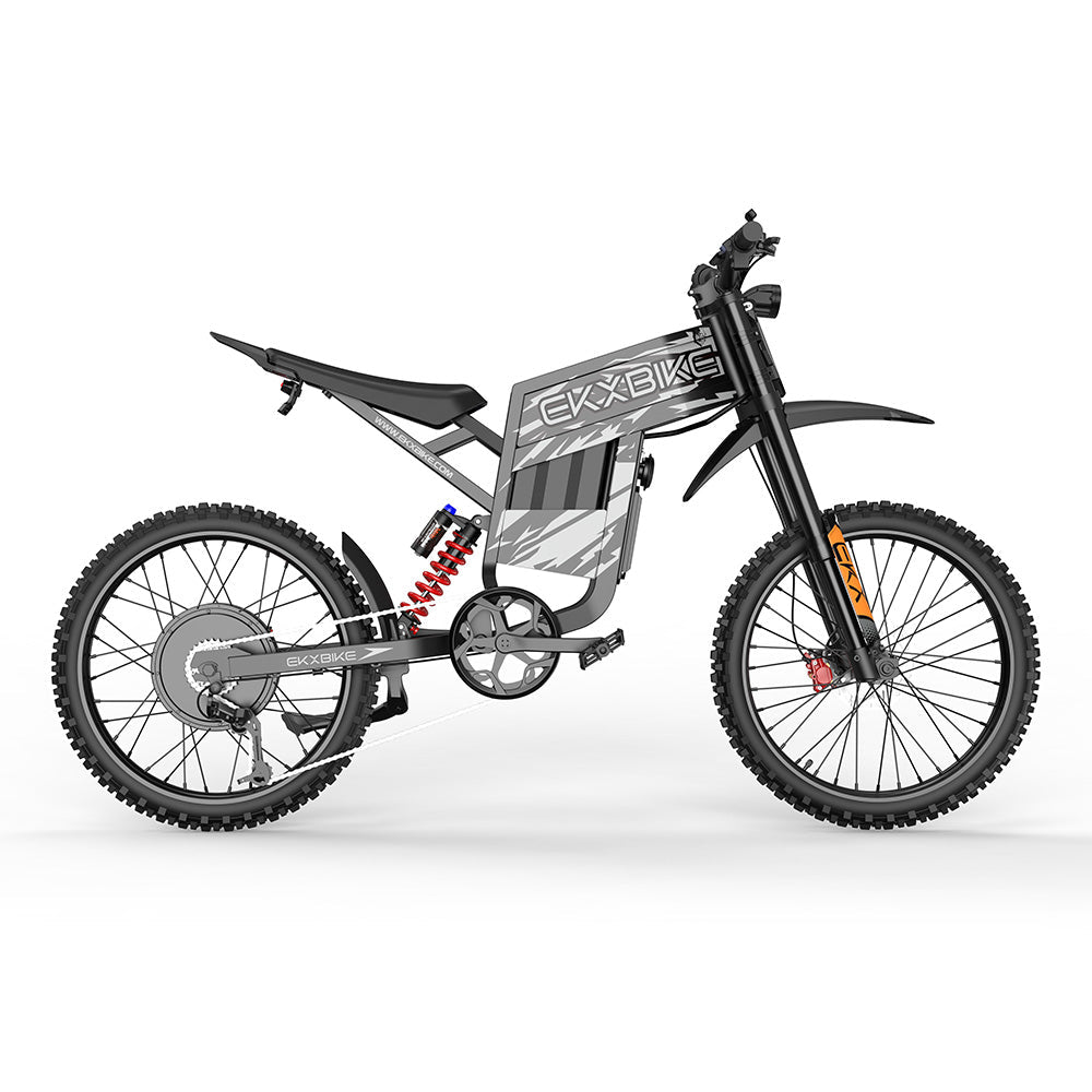 EKX TX1 electric dirt bike cockpit and lighting view
