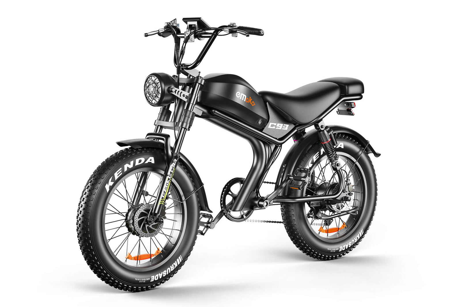 Emoko C93 dual motor electric bike side view showing dual-motor moped frame