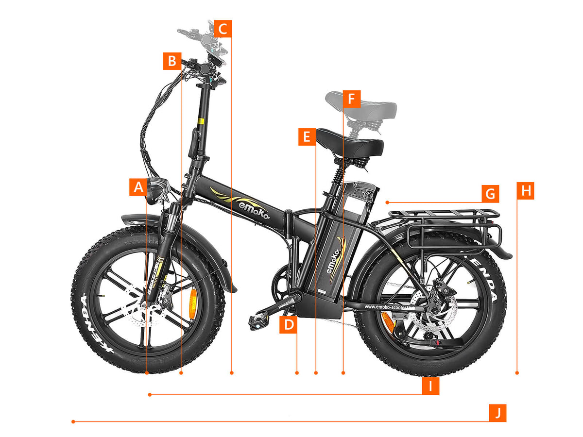 EMOKO C94 cargo electric bike Canada size chart