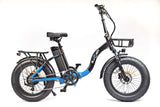 Vélo électrique pliable Bluerev à pneus larges ultra-bas - Vitesse maximale : 32 km/h, autonomie : 60 à 140 km