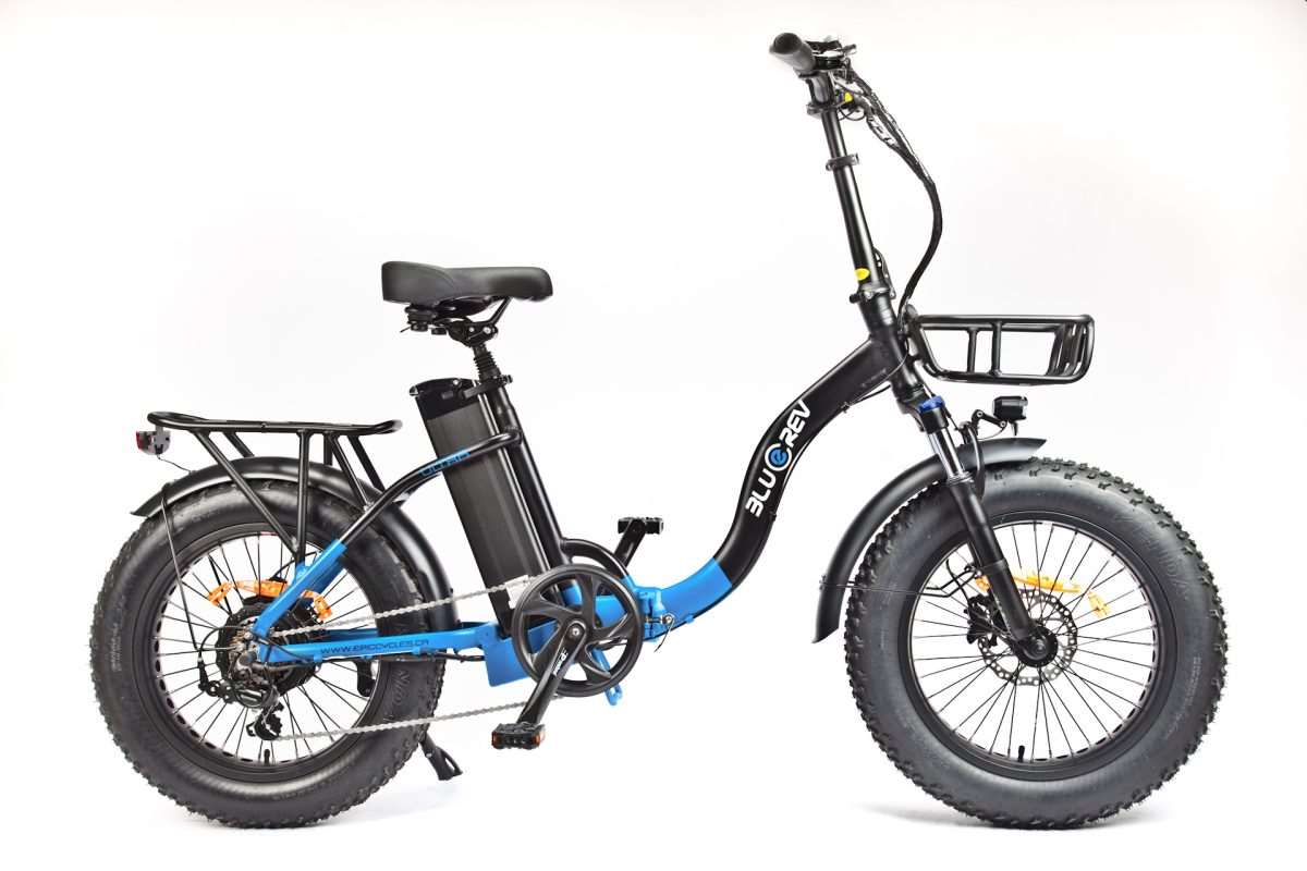 Bluerev Ultra Low-Step Folding Fat Tire E-Bike -Street Rides