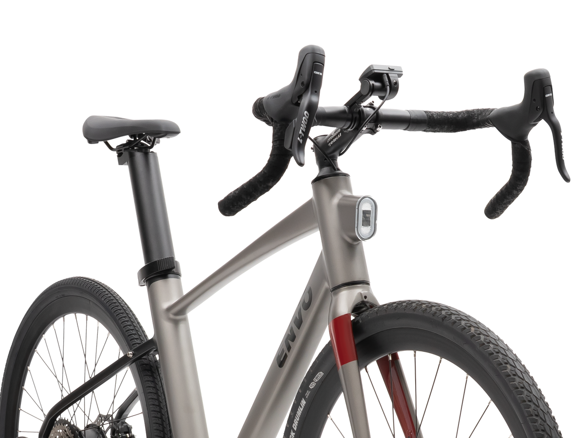 ENVO Stax DropBar e-bike, front head tube close-up