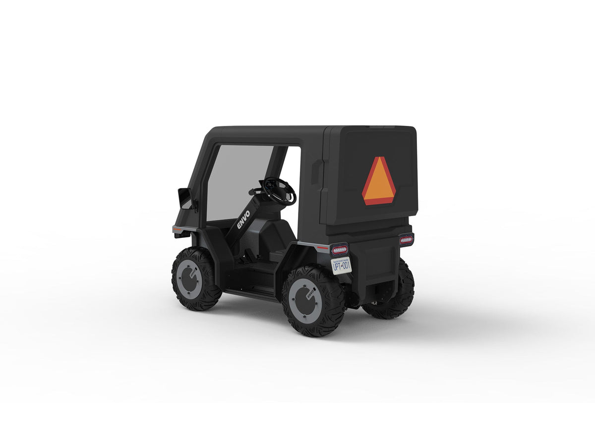 ENVO LV20 electric microcar, alternate left-side angle