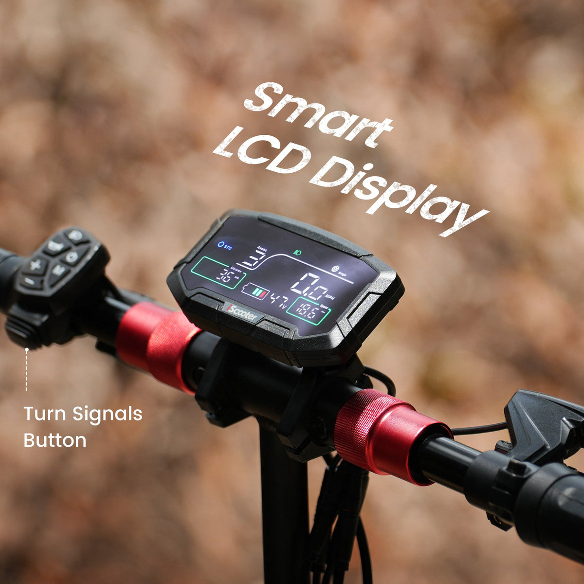 iScooter iX8 smart LCD dashboard detail