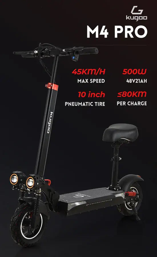 KUGOO M4 Pro 500W Electric Scooter Canada deck and frame view