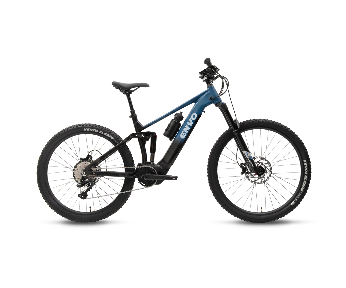 ENVO M50 electric mountain bike in blue, side profile