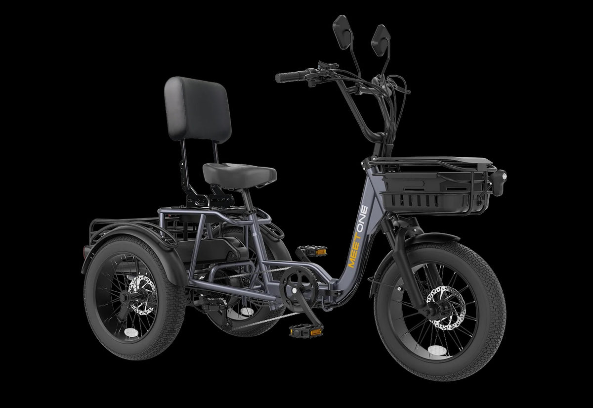 Meet One Breeze Pro electric trike with fat tires and rear cargo basket