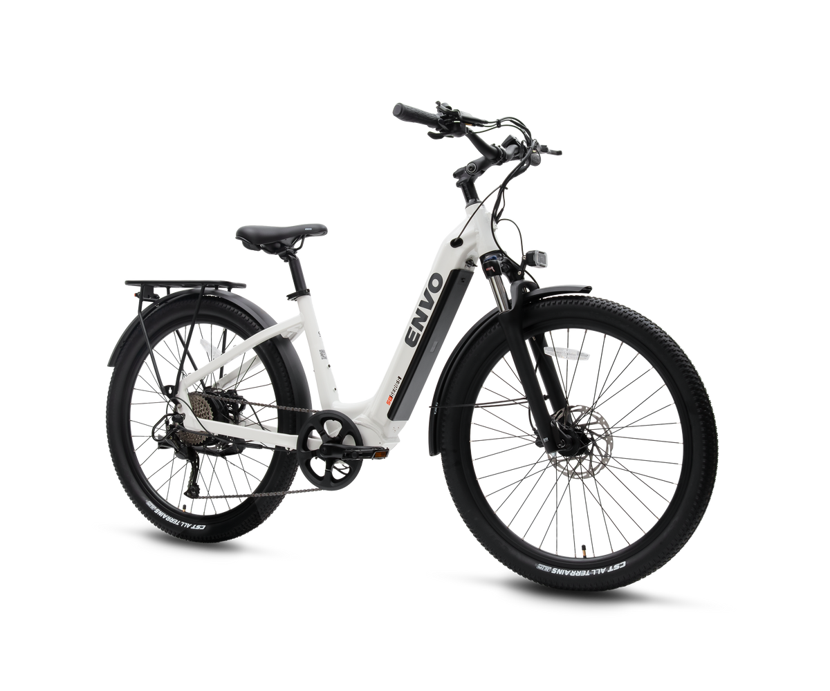 ENVO ST50 electric bike, angled cockpit view