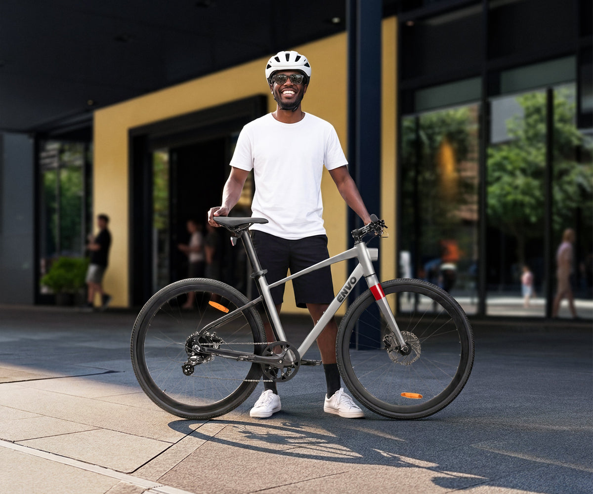 ENVO Stax electric road bike, lifestyle view