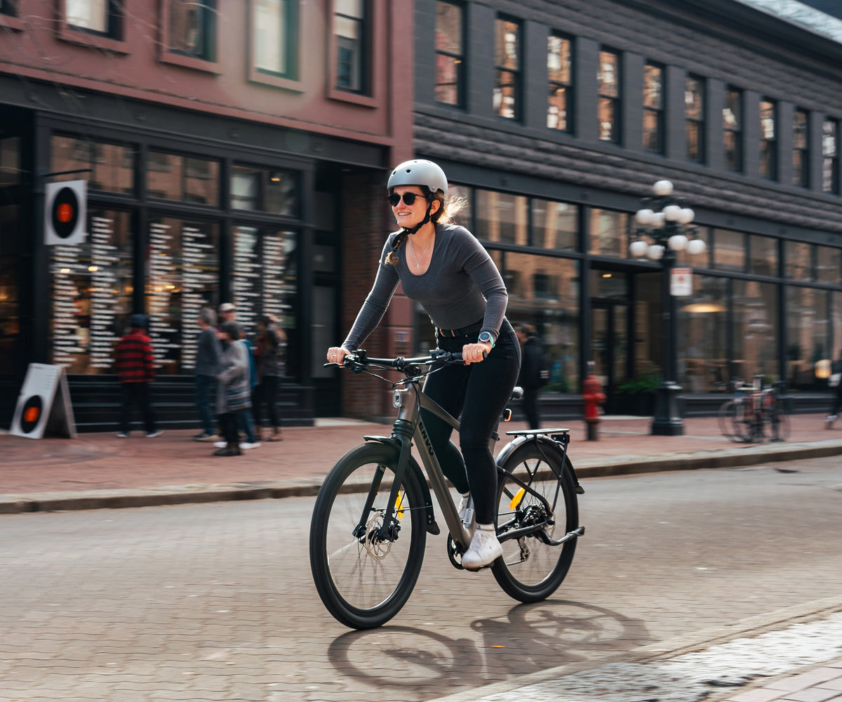 ENVO Stax Pro electric road bike, lifestyle view three
