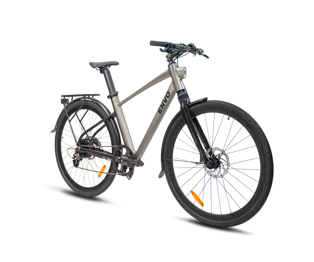ENVO Stax Pro electric road bike, angled view