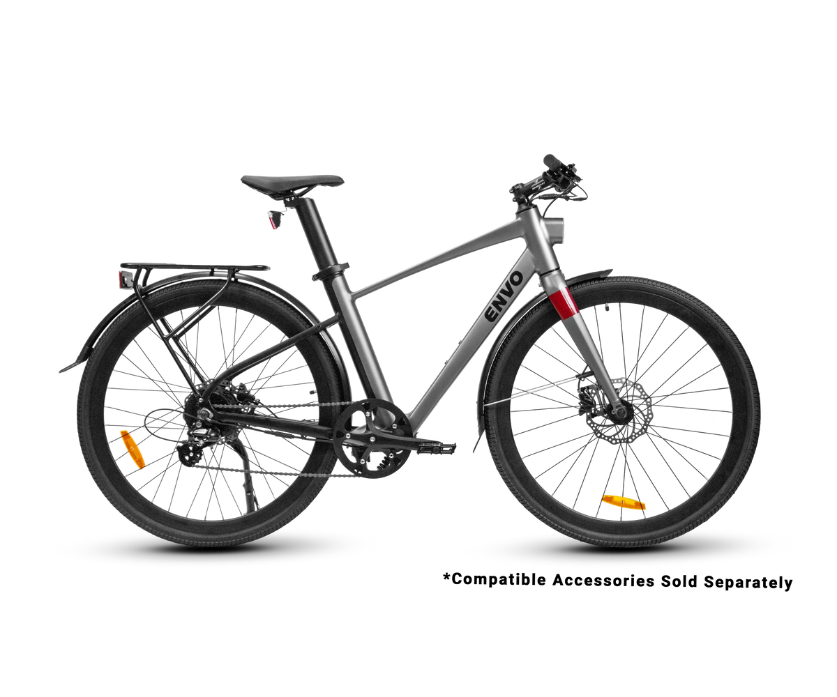 ENVO Stax electric road bike with fender, side view