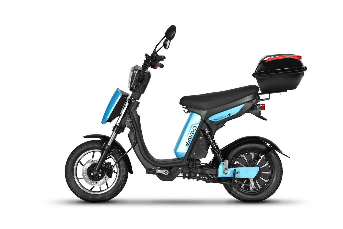 EMMO Urban T2 blue with tailbox and rack