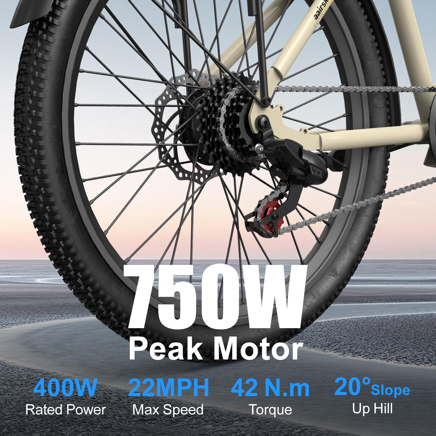 Aairsk SU7 city commuter e-bike showing rear angle