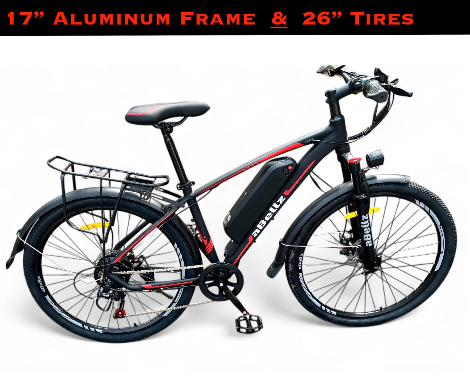 Abezil e-bike front 3/4 angle showing upright handlebar position for city riding
