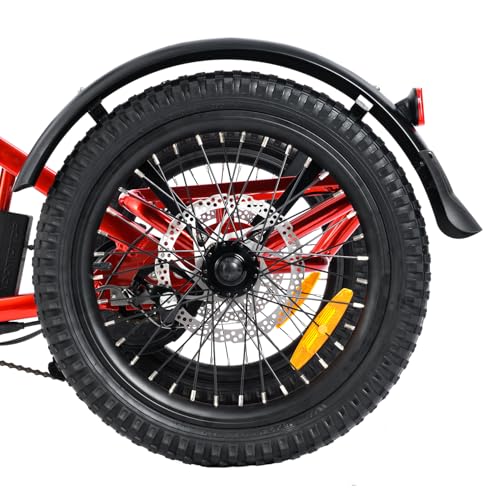 Addmotor CityTri E-310 folding electric trike showing fat tire close-up