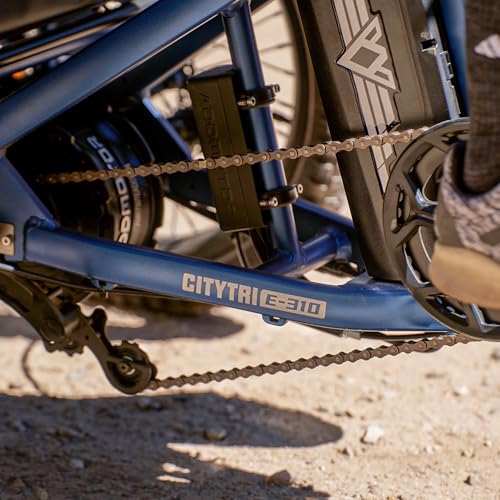 Close-up of Addmotor CityTri E-310 folding electric trike utility view
