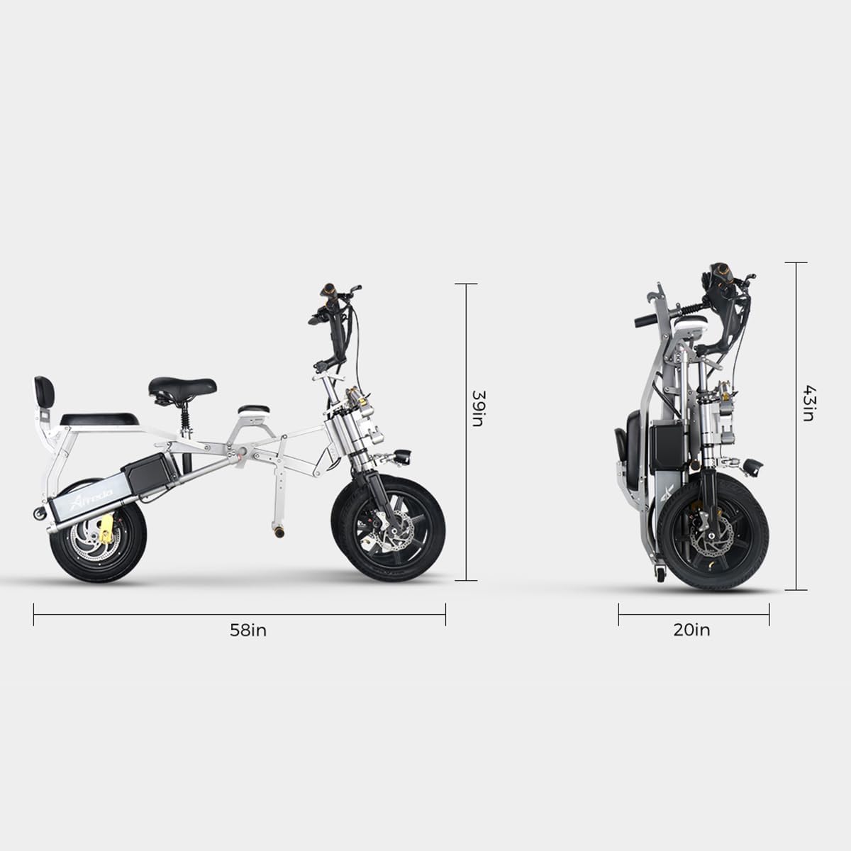 Afreda S6 folding trike handlebar detail