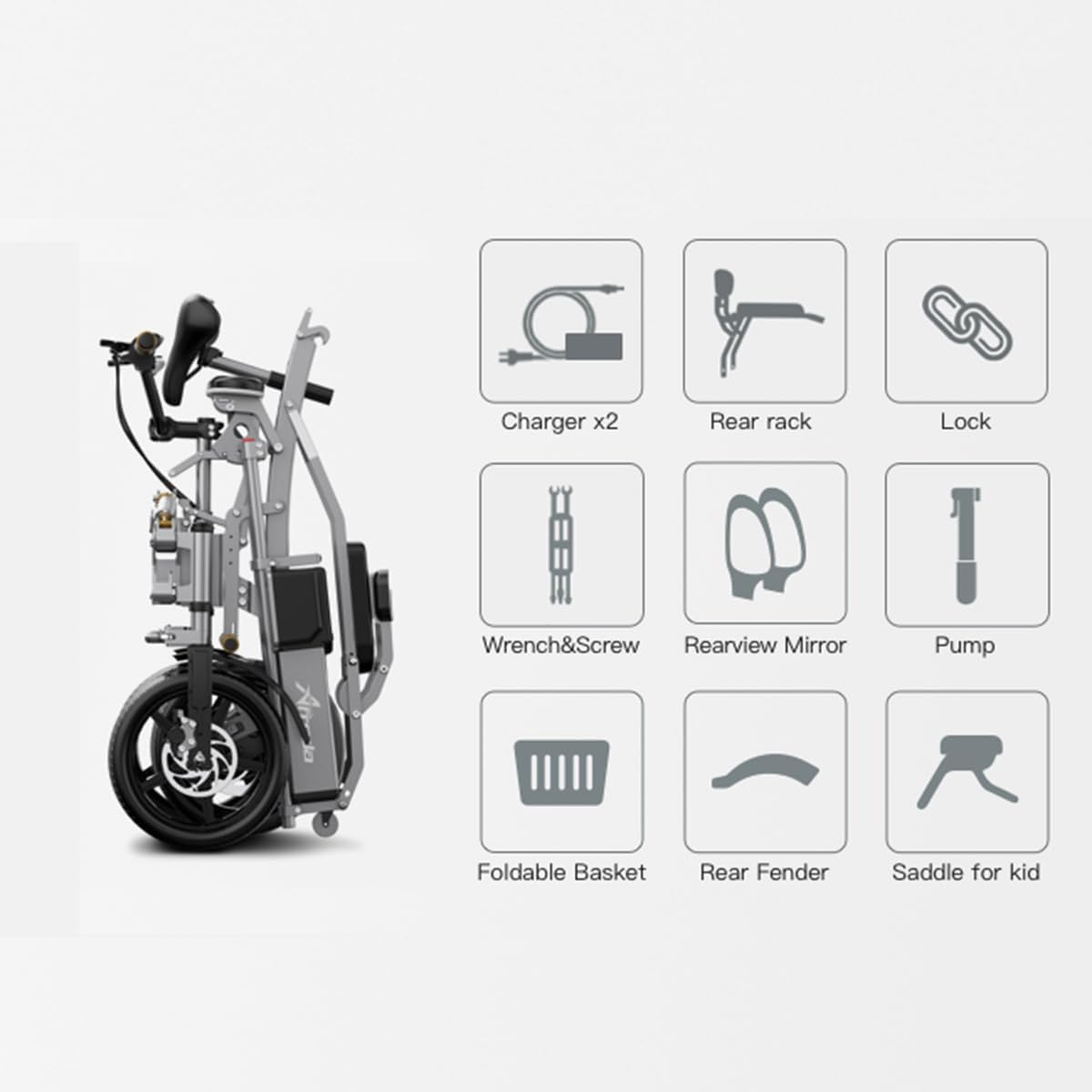 Afreda S6 folding trike front view